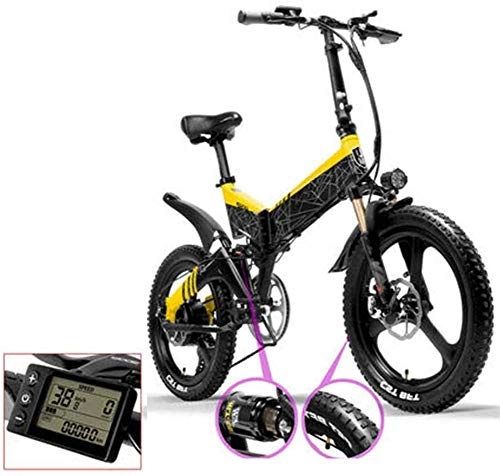 Bicicletas eléctrica : GJJSZ Bicicleta elctrica Plegable, con 48V10ah Litio 400W Marco de aleacin de Aluminio Luz Bicicleta de Ciudad Plegable para Adultos Viajes Ocio Fitness Camping