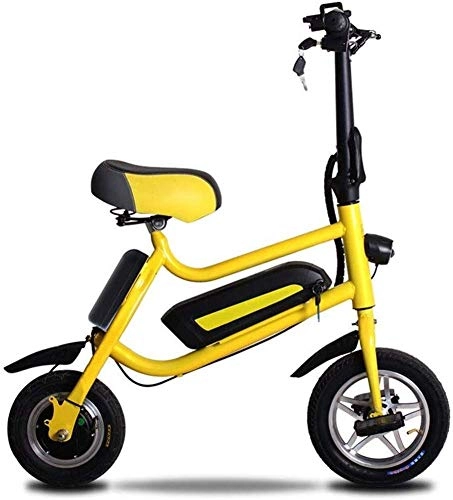 Bicicletas eléctrica : GJJSZ Bicicleta eléctrica Plegable, Bicicleta Plegable de 12 Pulgadas de luz Ciudad Bicicleta Ligera y Plegable de Aluminio con Pedales para Adultos Viajes Ocio Fitness Camping