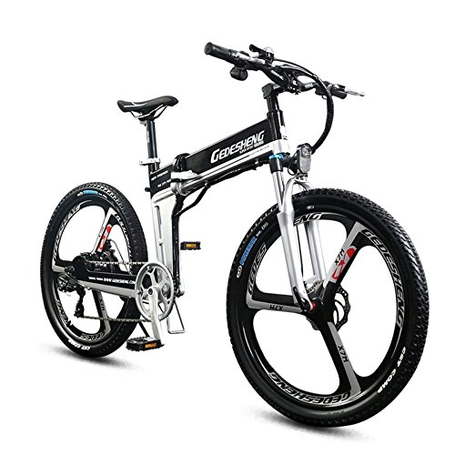 Bicicletas eléctrica : GTYW Bicicleta Plegable Elctrica Bicicleta De Montaa Para Adultos - 26 \"-90 Km Vida, Black-48V10AH