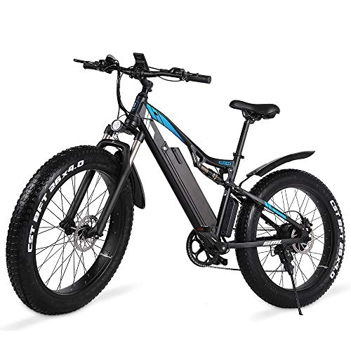 Bicicletas eléctrica : GUNAI Bicicleta Eléctrica 48V 1000W para Adultos Bicicleta de Montaña con Neumáticos Gordos con Sistema de Freno Hidráulico Delantero Trasero Xod