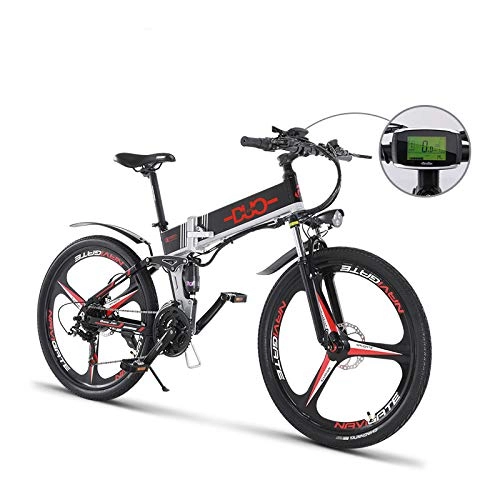 Bicicletas eléctrica : GUNAI Bicicletas Electricas Plegable Bicicleta de Montaña con Batería Oculta y 3 Modos de Trabajo