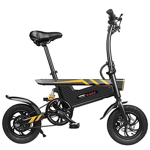 Bicicletas eléctrica : GUOJIN 16 Pulgadas Bicicleta Elctrica Plegable Motor De 250 Vatios, Batera 36V 6.0Ah, Asiento Ajustable, hasta 25 Km / H, para Adultos Desplazamiento Urbano