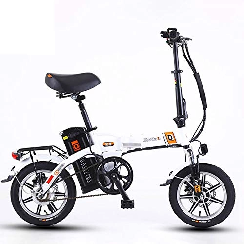 Bicicletas eléctrica : GUOJIN Bicicleta Eléctrica Plegable de Montaña, Bicicleta de Aleación de Aluminio de 240 W, Batería Extraíble de Iones de Litio de 48V10ah, Velocidad Máxima 25 Km / H, 50Km Range, Plata