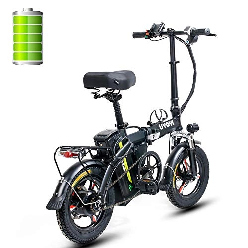 Bicicletas eléctrica : GUOJIN Bicicleta Eléctrica Plegable de Montaña, Bicicleta de Aleación de Aluminio de 400 W, Batería Extraíble de Iones de Litio de 48V 13Ah, Bici Electricas Adulto