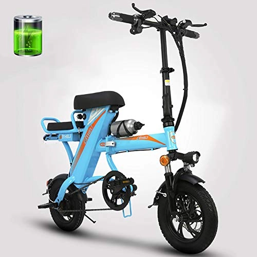 Bicicletas eléctrica : GUOJIN Bicicletas Eléctricas De 12Pulgadas, Bicicleta Eléctrica De Montaña Plegable, 350W 48V11ah Batería De Células Bicicleta Eléctrica, para Hombres De Mujeres