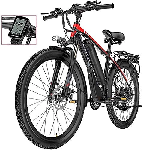 Bicicletas eléctrica : GYL Bicicleta eléctrica, scooter, bicicleta de montaña, pedal, viaje, exterior, con asiento trasero, 26 pulgadas, 21 velocidades, impermeable, 400 W, batería de iones de litio extraíble de 48 V, 13 A