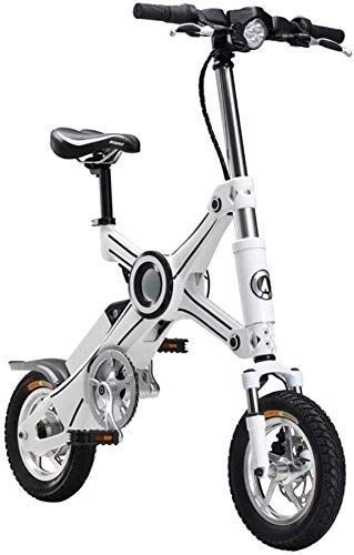 Bicicletas eléctrica : GYL Bicicleta eléctrica Scooter Bicicleta plegable Viaje Marco de aleación de titanio portátil 12 pulgadas 250W 36V Batería de litio Scooter eléctrico Freno de disco doble Adulto Ciudad de padres e h