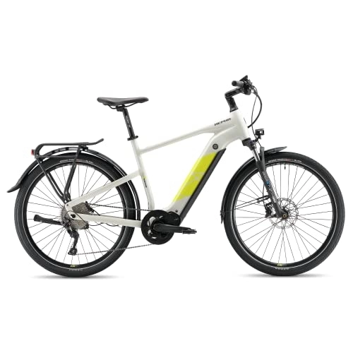 Bicicletas eléctrica : HEPHA Trekking 7 Bicicleta eléctrica, Adultos Unisex, Gris Claro, 49