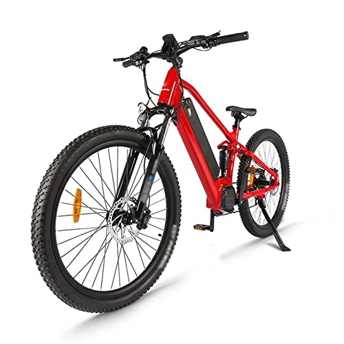 Bicicletas eléctrica : HMEI Bicicleta electrica Plegable Ligera Bicicleta eléctrica Adultos 750W Motor 48V 25Ah Batería de Iones de Litio extraíble 27.5 '' Llanta de Grasa Ebike Snow Beach Mountain E-Bike (Color : Rojo)