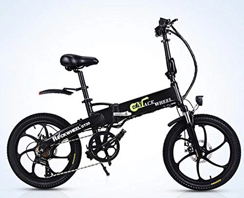 Bicicletas eléctrica : Hold E-Bikes Bicicleta Plegable elctrica Bicicleta Plegable Segura porttil Ajustable para Ciclismo@Negro