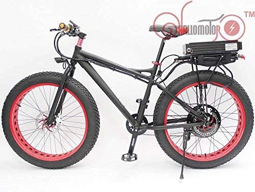 Bicicletas eléctrica : HYLH 48V 500W 26"Rueda de neumático Gordo eBike Beach Cruiser Snow Bicicleta eléctrica con 48V 20AH Soporte Trasero Batería de Iones de Litio Llanta Multicolor