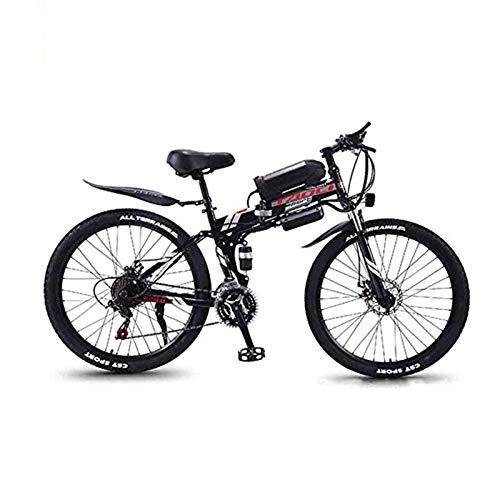 Bicicletas eléctrica : Hyuhome Bicicletas de montaña eléctrica para Adultos, Plegable de MTB Ebikes Hombres Mujeres señoras, 360W 36V 8 / 10 / 13Ah Todo Terreno 26" Bicicleta de montaña / conmuta Ebike, Black Spoke Wheel, 13AH