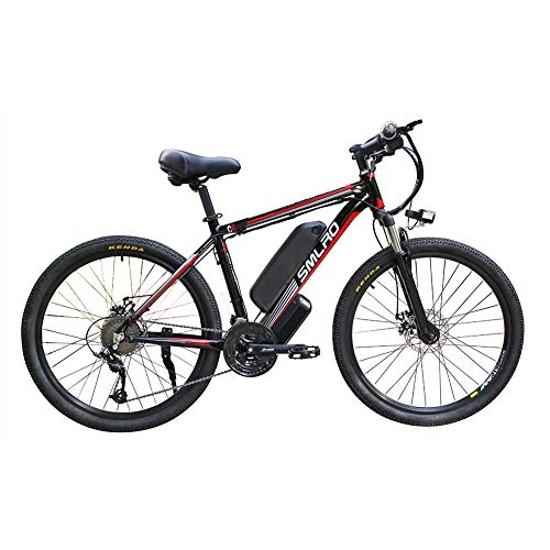 Bicicletas eléctrica : Hyuhome Las Bicicletas eléctricas para Adultos, IP54 Impermeable 500 / 1000W Ebike de aleación Aluminio Bicicletas 48V 13Ah Iones Litio Bicicletas montaña / batería / conmuta Ebike, Black Red, 1000W