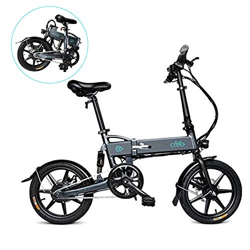Bicicletas eléctrica : INOVIX Bicicleta elctrica FIIDO D2 para Adultos, Motor de 250 W, Rango de 16 Pulgadas 7.5Ah 65 km, con Faros LED, Bicicleta Elctrica Plegable con Freno de Disco, hasta 25 km / h