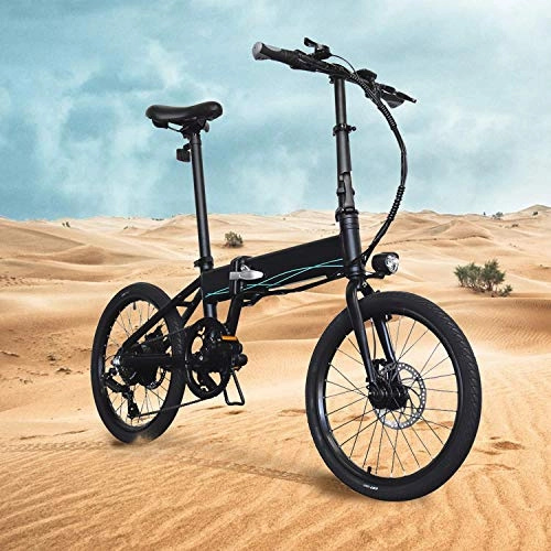 Bicicletas eléctrica : INOVIX eléctrica Plegable Bicicleta de montaña para Exteriores, 3 Modos, Neumáticos de 20" con batería de Iones de Litio de 36 V / 11, 6 AH, Cambio Profesional Shimano de 7 velocidades (Black-D4s)