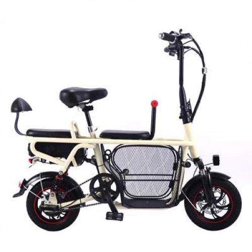Bicicletas eléctrica : Jun Bicicleta Eléctrica para Adultos, Batería Plegable De Litio para Padres E Hijos De 12 Pulgadas, Acero con Alto Contenido De Carbono, Vehículo Portátil Ligero De Dos Ruedas para Mascotas, B