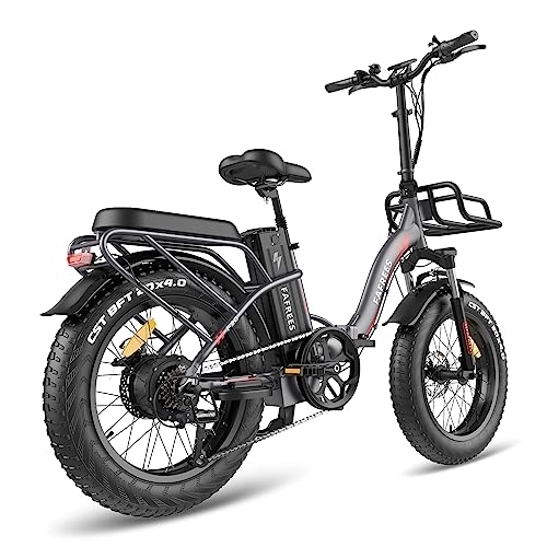 Bicicletas eléctrica : Kinsella Bicicleta eléctrica FAFREES F20 Max de 20 x 4.0 pulgadas, neumático grueso extraíble de 48 V 22.5 Ah, batería de litio, freno de disco, Shimano de 7 velocidades, bicicleta eléctrica plegable