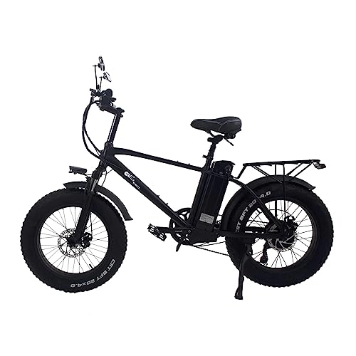 Bicicletas eléctrica : Kinsella Bicicleta eléctrica plegable T20, neumáticos de grasa 20×4.0, batería de litio extraíble de 48V 17Ah, frenos de disco mecánicos duales, Shimano 7 velocidades (negro)