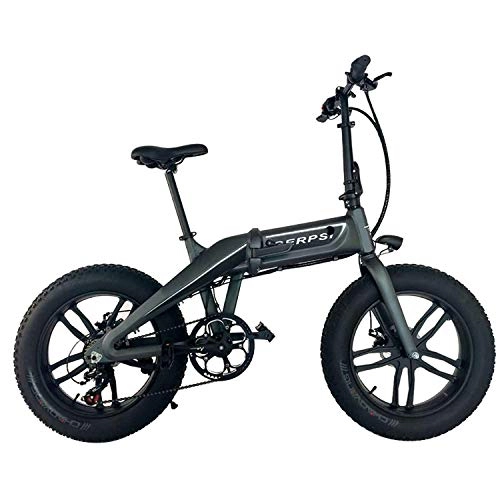 Bicicletas eléctrica : Knewss Bicicleta elctrica Plegable de 20 Pulgadas y 7 velocidades, Rueda integrada de aleacin de Aluminio, vehculo elctrico asistido por batera de Litio 350w / 500w-gris