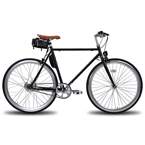 Bicicletas eléctrica : LAMASSU - Bicicleta eléctrica con marcha fija, bicicleta péndulo eléctrica para adultos con batería de 36 V 5 Ah, marco de acero de 250 W