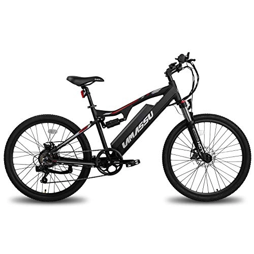 Bicicletas eléctrica : Lamassu - Bicicleta eléctrica de montaña para Adultos con batería de 48 / 36 V 10 Ah con Marco de Aluminio, Freno de Disco, Pantalla LCD, Cambio Shimano de 7 velocidades