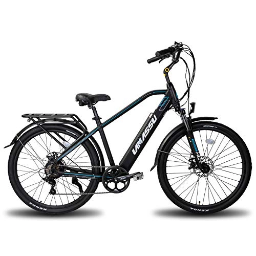 Bicicletas eléctrica : LAMASSU - Bicicleta eléctrica de péndulo para adultos con batería de 36 V y 10 Ah