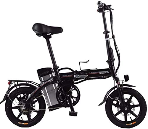 Bicicletas eléctrica : LAMTON Bicicleta elctrica de Bicicletas, Plegable E-Bici - 3 Ajuste de la Velocidad, la Velocidad mxima de 30 km / H, fcil de aadir al Tronco prpura-50 kilometros, a 30 km
