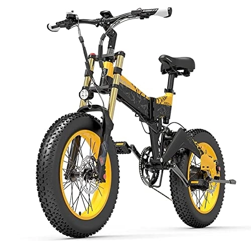 Bicicletas eléctrica : LANKELEISI X3000PLUS-UP 1000 W 17, 5 Ah (amarillo)