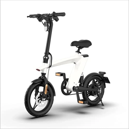 Bicicletas eléctrica : LIROUTH Bicicleta eléctrica de litio plegable Velocidad variable 250W 10AH Batería de litio Bicicleta eléctrica ligera H1 (blanco)