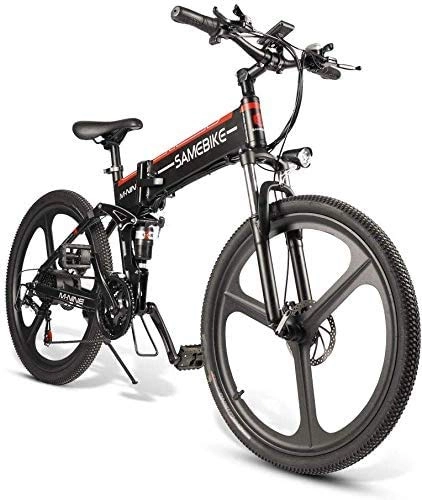 Bicicletas eléctrica : Macro e-Bicicleta, montaña neumático de Bicicleta Bicicleta eléctrica 26 con 350W de la Bicicleta Plegable eléctrica desviador Negro 21 Velocidad