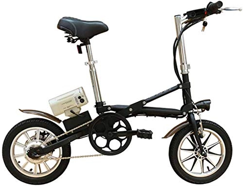 Bicicletas eléctrica : Mini bicicleta eléctrica plegable de 14 pulgadas, de velocidad variable, de un segundo, bicicleta eléctrica asistida por batería de litio con batería extraíble de iones de litio de gran capacidad (36