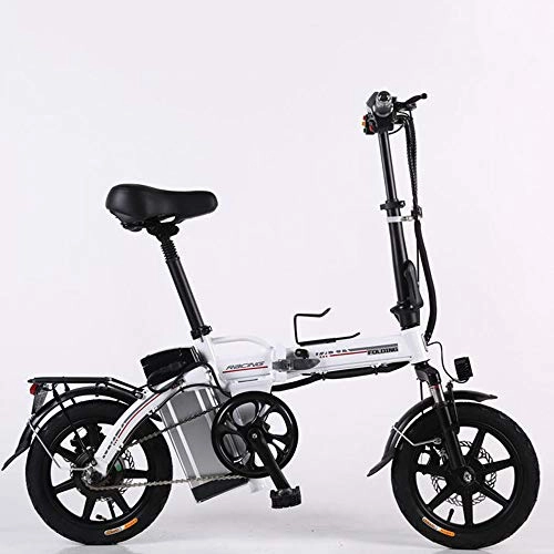 Bicicletas eléctrica : Mini Folding Electric Car, Adult Two-Wheel Mini Pedal Electric Car, Portable Folding Lithium Battery Travel Battery Car, Outdoor Motorcycle Travel Bicycle