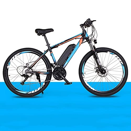 Bicicletas eléctrica : Mountain Bike Motor 36V 250W Bicicleta Eléctrica Batería De Litio Extraíble Horquilla De Suspensión Y 21 Velocidades 3 Modos De Conducción Inteligentes para Adultos Unisex, Black Blue