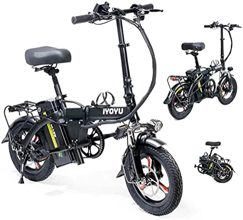 Bicicletas eléctrica : N&I Electric Bike Folding E-Bike - Motor ajustable para bicicleta (400 W, 48 V)