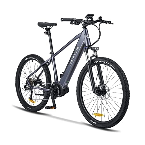 Bicicletas eléctrica : nakxus Bicicleta eléctrica 27M202 E Bike de 27, 5 Pulgadas, Motor Central máximo, Alcance hasta 150 km, con Shimano de 9 velocidades, Bicicleta Urbana para Hombre y Mujer