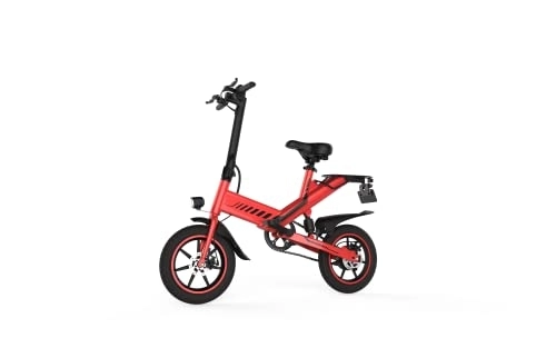 Bicicletas eléctrica : nakxus Y1L - Bicicleta eléctrica de 14 Pulgadas, Ligera, para Adultos, con batería de Litio de 48 V, 7.5 Ah, Velocidad máxima de 25 km / h, hasta 50 – 60 km, Pedal asistido, Mujer Hombre ，Rojo