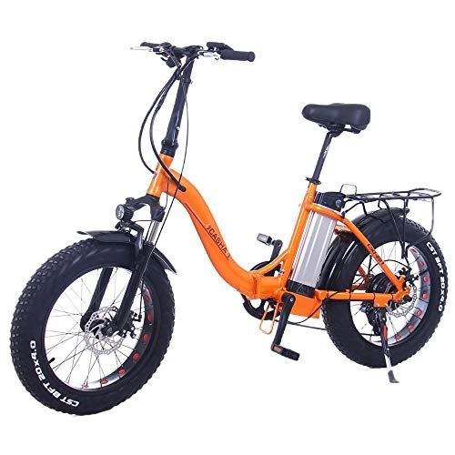 Bicicletas eléctrica : NBWE Bicicleta elctrica 20 Pulgadas Bicicleta elctrica Plegable batera de Litio Moto de Nieve Todoterreno 4.0 Amplia batera de Refuerzo de neumticos Bicicleta de montaña