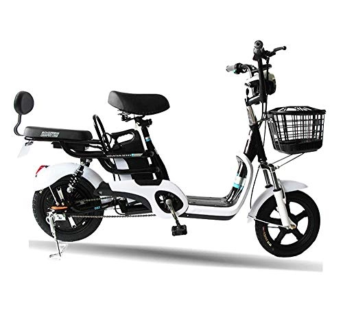 Bicicletas eléctrica : NBWE Bicicleta elctrica Batera de Litio de 14 Pulgadas Batera de Scooter para Adultos de 48 V Almohadilla de neumtico de vaco para automvil con Cerradura Bicicleta
