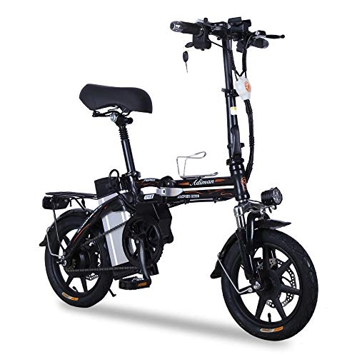Bicicletas eléctrica : NBWE Bicicleta elctrica Bicicleta Plegable de Litio Marco Ligero de Aluminio Grueso Mini Scooter Adulto generacin de energa conduccin Coche batera Coche Wheel Bike