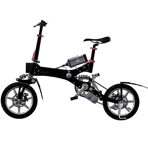 Bicicletas eléctrica : NBWE Bicicleta elctrica de aleacin de Aluminio de 14 Pulgadas sin soldar Bicicleta elctrica Bicicleta elctrica para Adultos vehculo elctrico Plegable de Dos Ruedas Wheel Bike