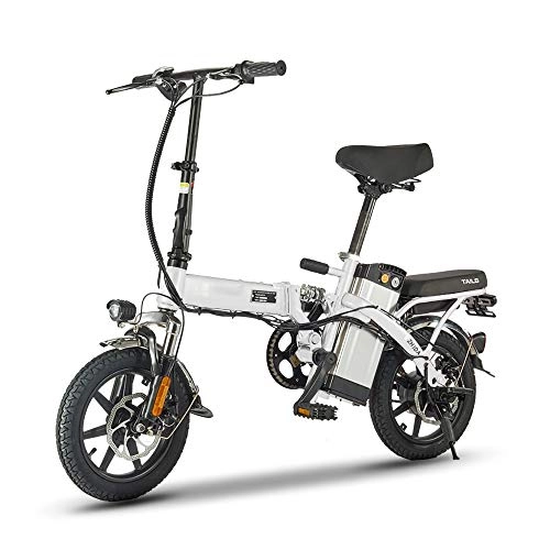 Bicicletas eléctrica : NBWE Bicicleta elctrica Mini Bicicleta elctrica Plegable de 14 Pulgadas para Hombres y Mujeres para Ayudar a 48V Coche elctrico