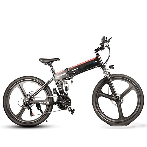 Bicicletas eléctrica : NBWE Bicicleta elctrica multifuncin 26 Pulgadas de Litio Plegable ciclomotor 48V Coche elctrico Cross Country Mountain Bike Wheel Bike