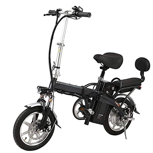 Bicicletas eléctrica : NBWE Coche elctrico Conduccin Plegable Bicicleta elctrica Mini Scooter de Litio Adulto Batera Booster Vida 50 Km Suspension