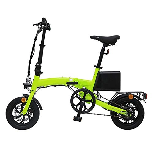 Bicicletas eléctrica : NBWE Coche elctrico Pequea batera de Litio pequea Coche elctrico Plegable Verde 10.4A Duracin de la batera 30~40KM Suspension