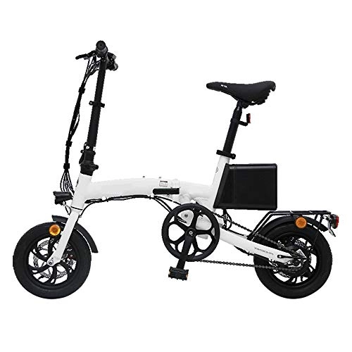 Bicicletas eléctrica : NBWE Coche elctrico Pequea Mini batera de Litio Coche elctrico Plegable Blanco 15.6A Duracin de la batera 60KM Suspension