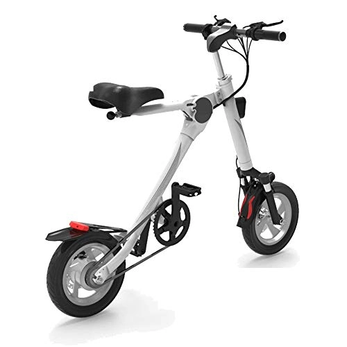 Bicicletas eléctrica : NBWE Mini Bicicleta elctrica Plegable pequea Bicicleta elctrica batera de Litio batera Coche Masculino y Femenino Adulto Viaje Negro 36 V Suspension