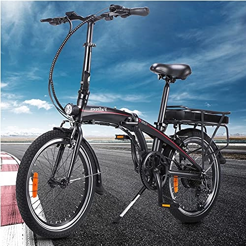 Bicicletas eléctrica : Negro Bicicleta de montaa elctrica Plegables, con Asistencia de Pedal con batera de 10Ah 25 km / h, hasta 45-55 km Bicicletas De Carretera para Mujeres / Hombres