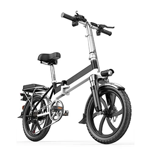 Bicicletas eléctrica : NYPB Bicicleta Elctrica Plegables, 20 Pulgadas Bicicleta Plegables Motor 400W Extrable 48V 8AH / 10AH / 12AH Batera de Litio Aleacin de Magnesio Integrado Ruedas, Negro, 48V 10AH