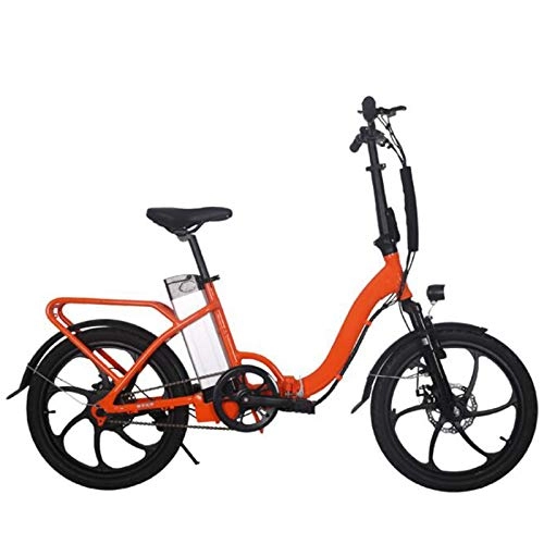 Bicicletas eléctrica : NYPB Bicicleta eléctrica Plegable para Mujer, e-Bike Unisex de 20 Pulgadas con batería reemplazable de 36 V, Motor sin escobillas de 250 W, Marco de aleación de Aluminio (Orange)