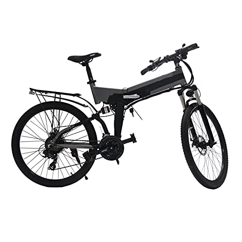 Bicicletas eléctrica : paritariny Bicicleta eléctrica Bicicleta eléctrica 3 6V 500W 10AH Batería de Litio 26 Pulgadas de Aluminio Plegable ebicicycle Potente montaña ebike MTB e Bicicleta (Color : Without Battery)